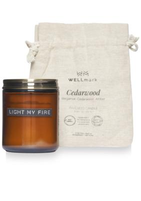 Wellmark cedar wood scented candle medium