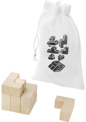 Solfee wooden squares brain teaser with pouch