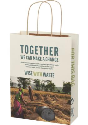 Agricultural waste 150 g/m2 paper bag with twisted handles - medium 