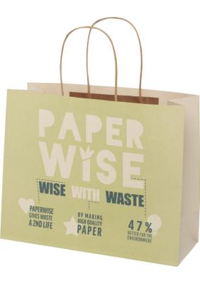 Agricultural waste 150 g/m2 paper bag with twisted handles - large